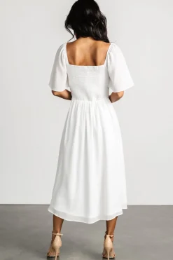 Clearance Baltic Born Colette Sweetheart Midi Dress | White
