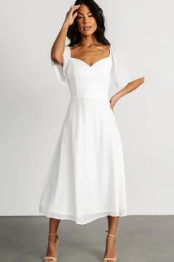 Clearance Baltic Born Colette Sweetheart Midi Dress | White
