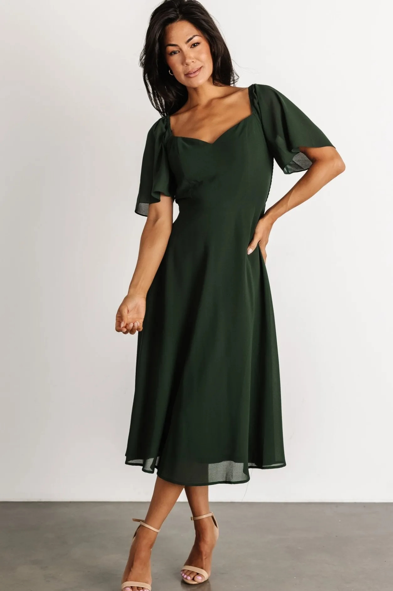 Hot Baltic Born Colette Sweetheart Midi Dress | Evergreen