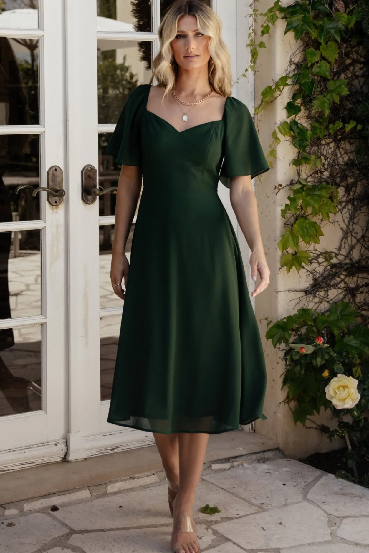 Hot Baltic Born Colette Sweetheart Midi Dress | Evergreen