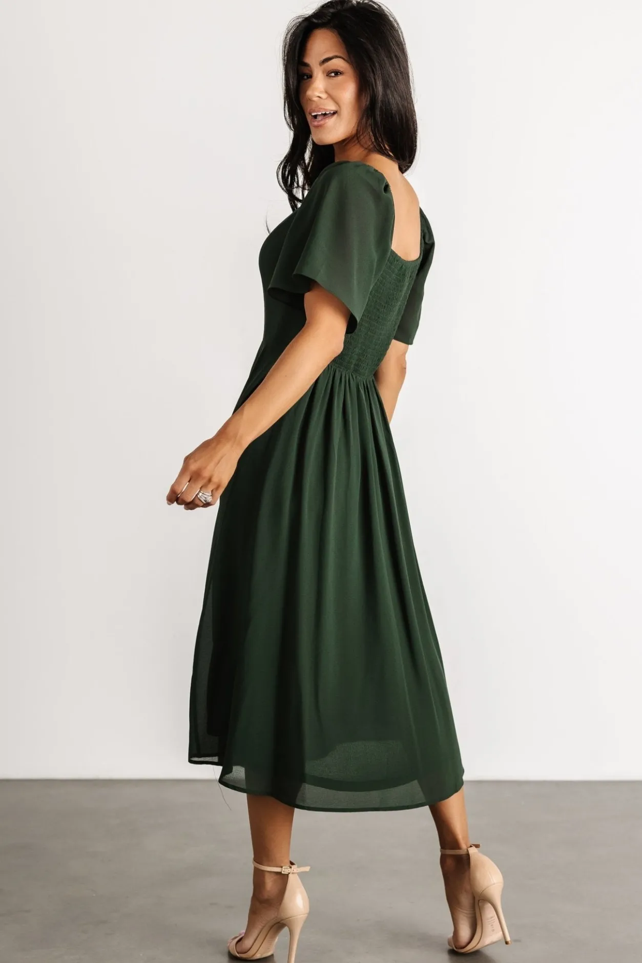 Hot Baltic Born Colette Sweetheart Midi Dress | Evergreen