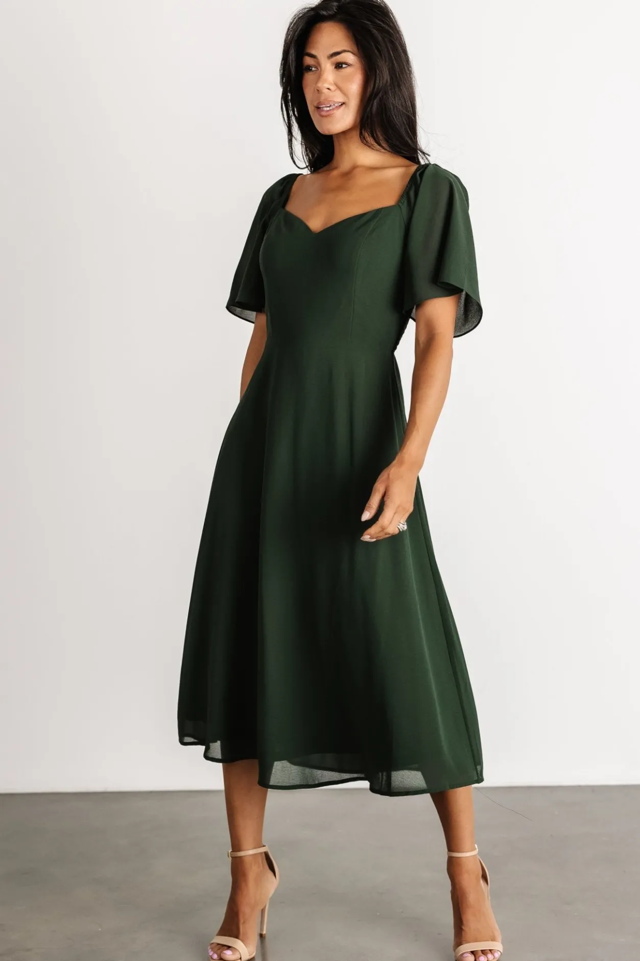 Hot Baltic Born Colette Sweetheart Midi Dress | Evergreen