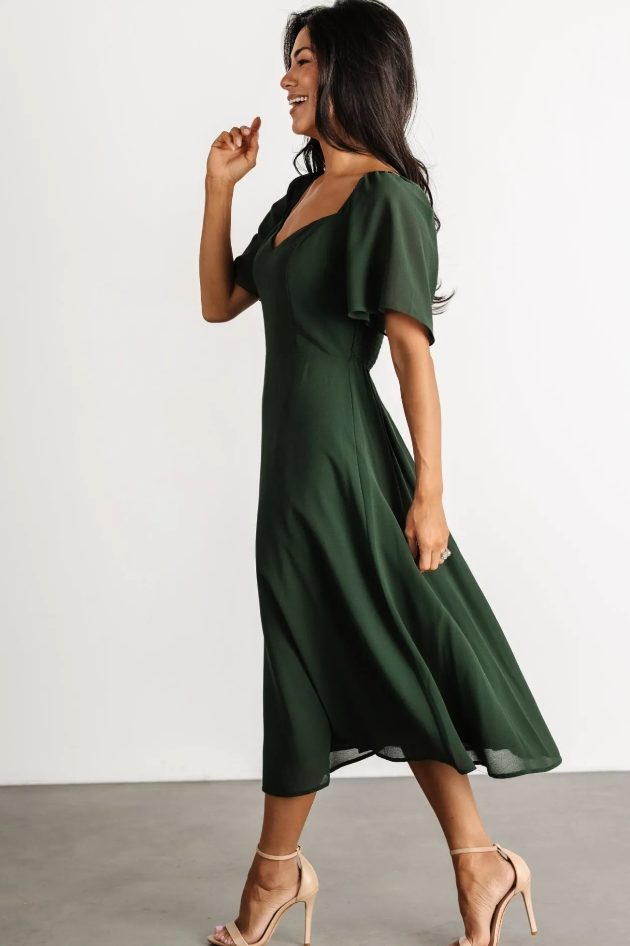 Hot Baltic Born Colette Sweetheart Midi Dress | Evergreen
