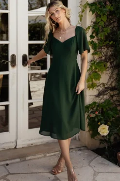 Hot Baltic Born Colette Sweetheart Midi Dress | Evergreen