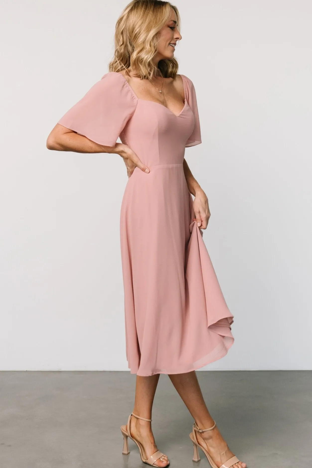 Online Baltic Born Colette Sweetheart Midi Dress | Blush
