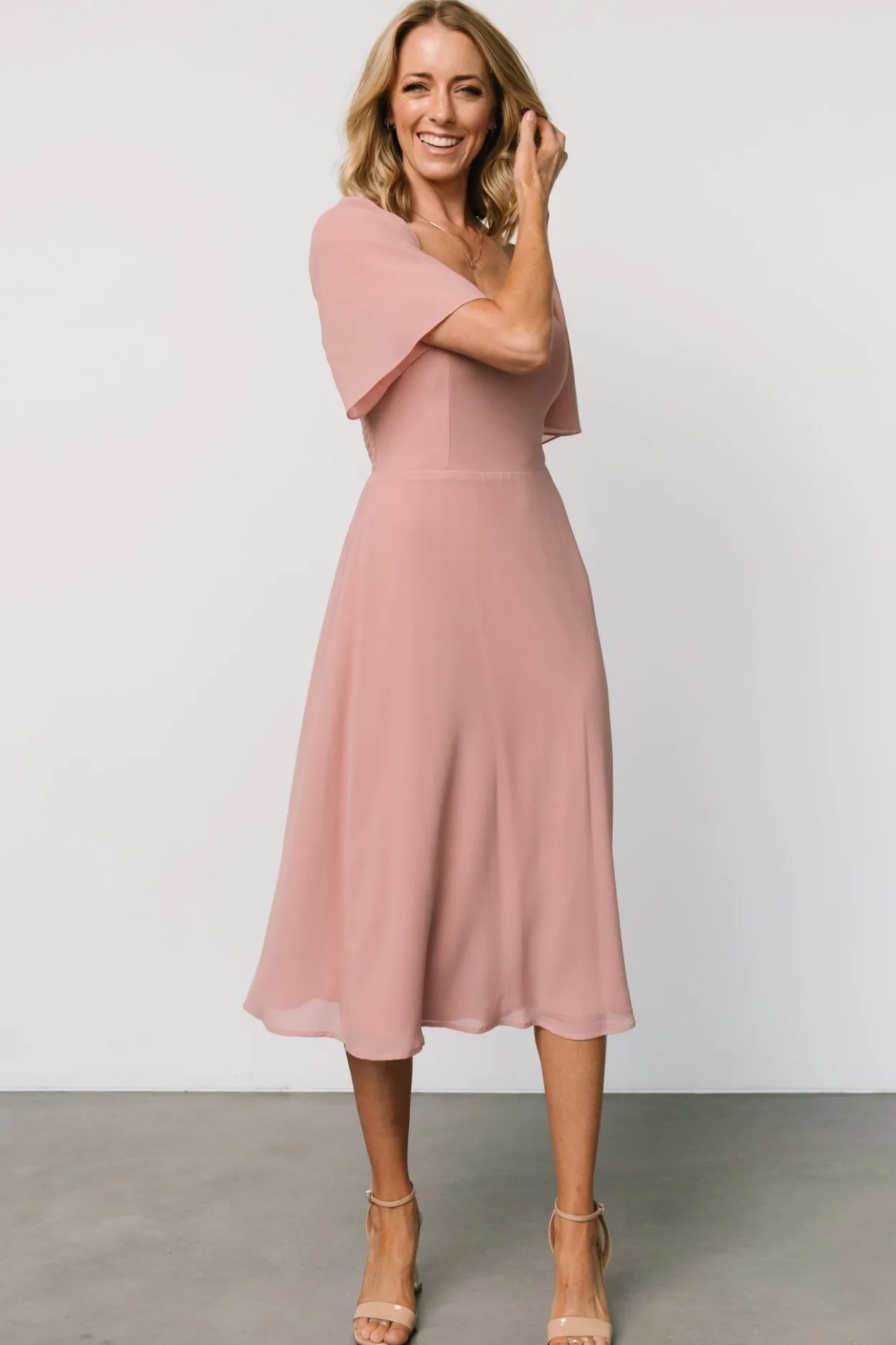 Online Baltic Born Colette Sweetheart Midi Dress | Blush