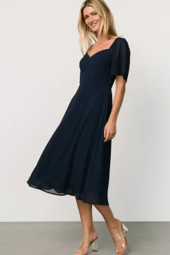 New Baltic Born Colette Sweetheart Midi Dress | Navy