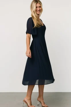 New Baltic Born Colette Sweetheart Midi Dress | Navy