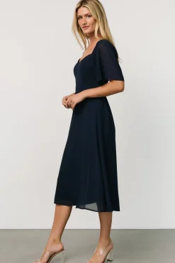 New Baltic Born Colette Sweetheart Midi Dress | Navy