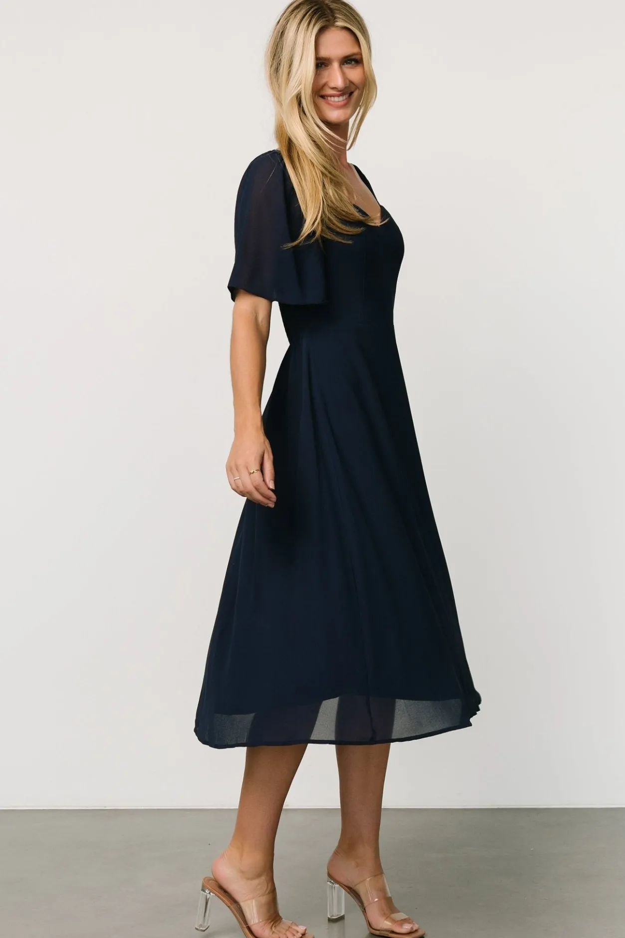 New Baltic Born Colette Sweetheart Midi Dress | Navy