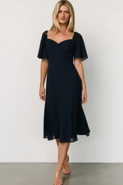New Baltic Born Colette Sweetheart Midi Dress | Navy
