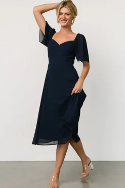 New Baltic Born Colette Sweetheart Midi Dress | Navy