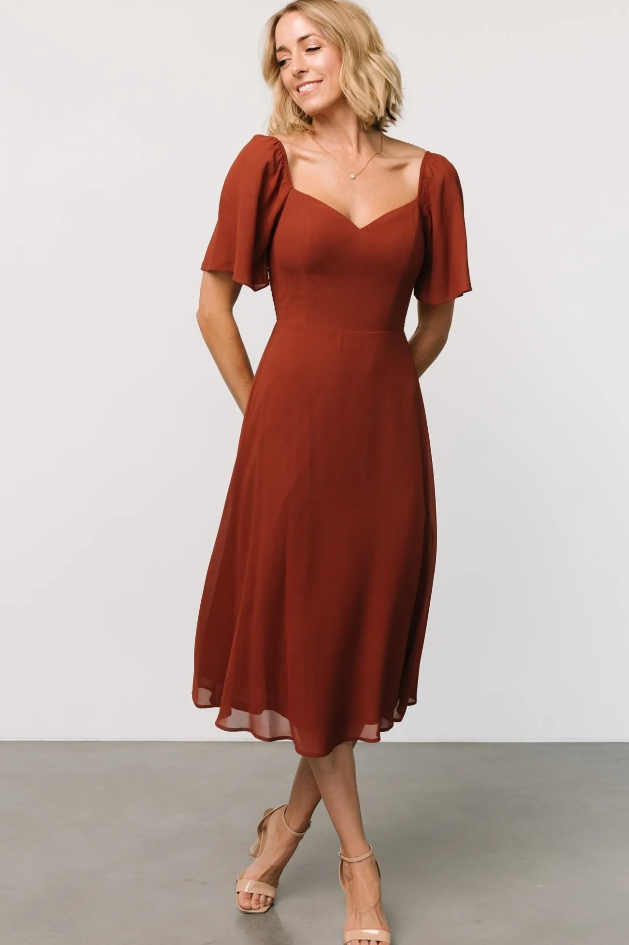Hot Baltic Born Colette Sweetheart Midi Dress | Cinnamon