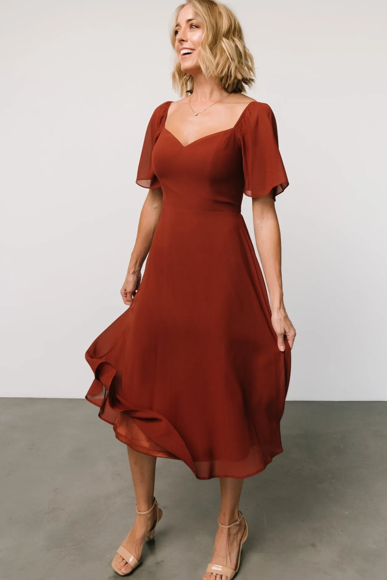 Hot Baltic Born Colette Sweetheart Midi Dress | Cinnamon
