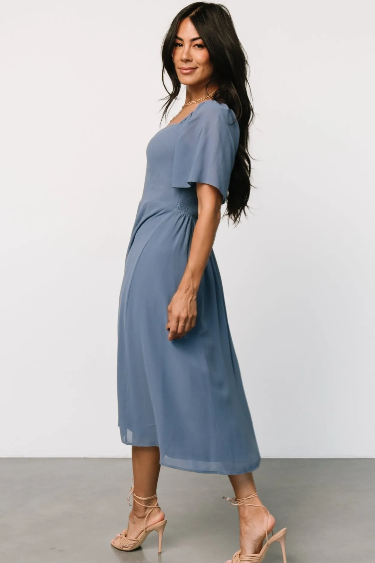 Best Baltic Born Colette Sweetheart Midi Dress | Whisper Blue WhisperBlue