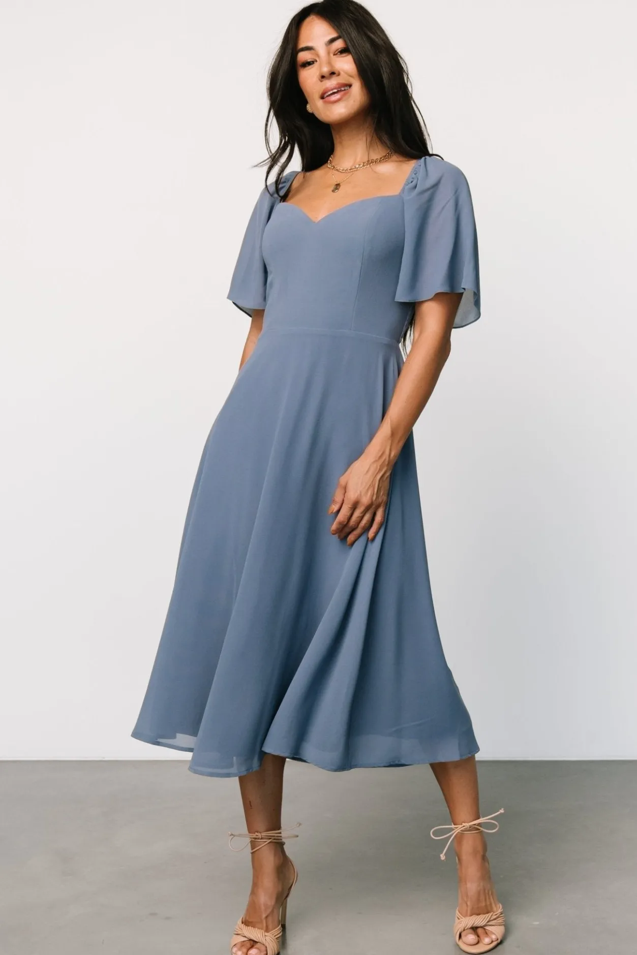 Best Baltic Born Colette Sweetheart Midi Dress | Whisper Blue WhisperBlue