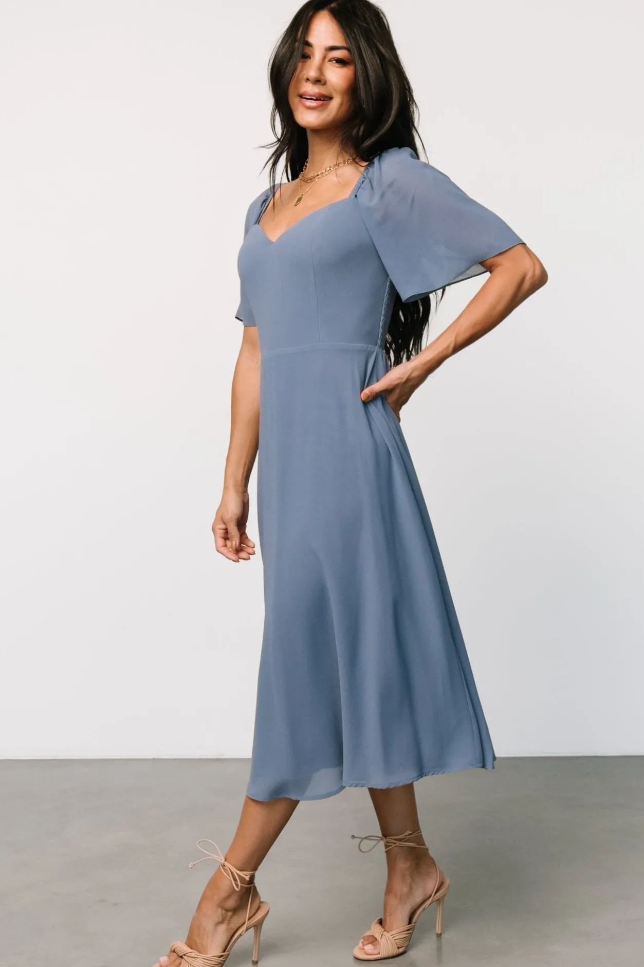 Best Baltic Born Colette Sweetheart Midi Dress | Whisper Blue WhisperBlue