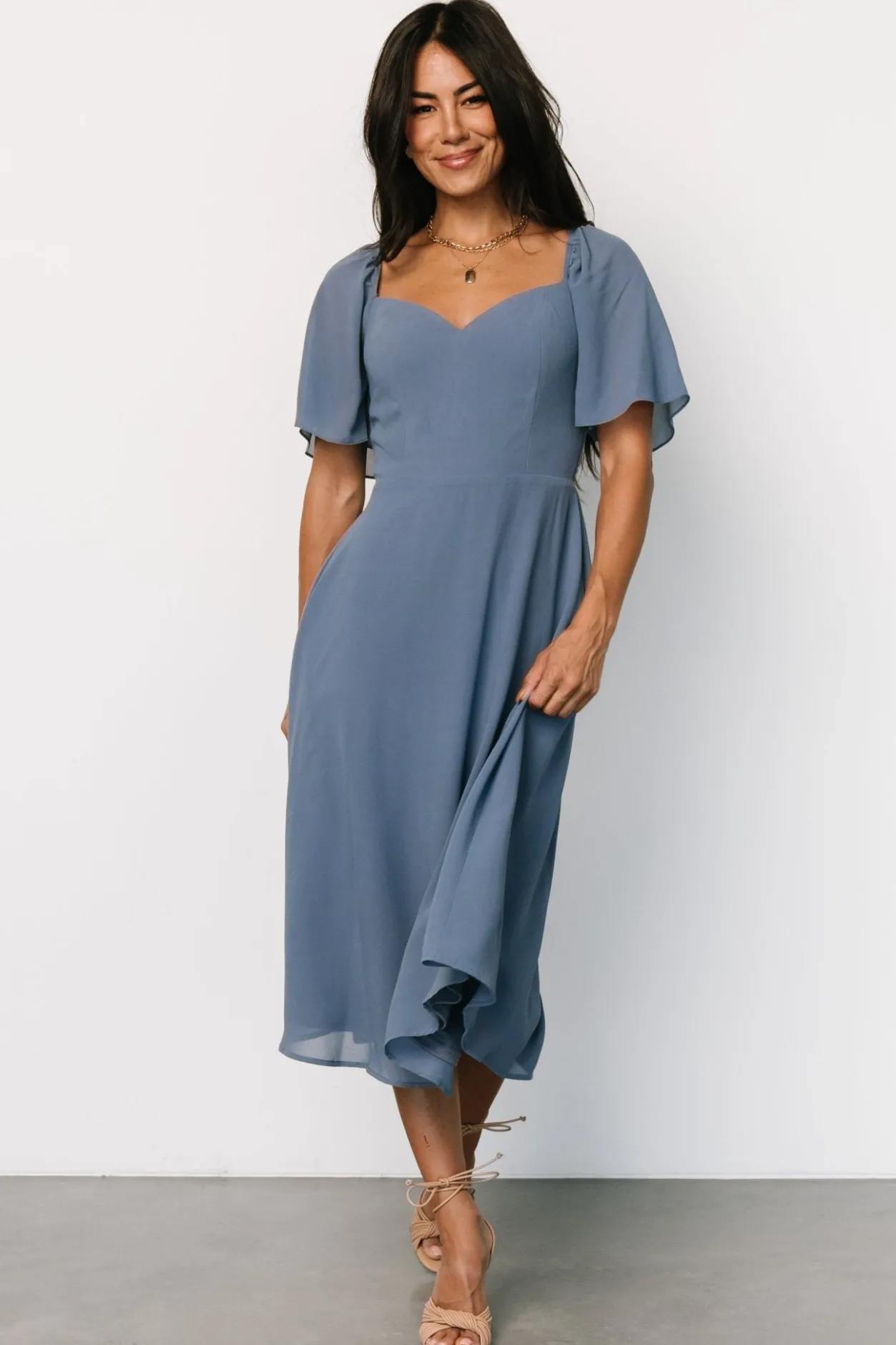 Best Baltic Born Colette Sweetheart Midi Dress | Whisper Blue WhisperBlue