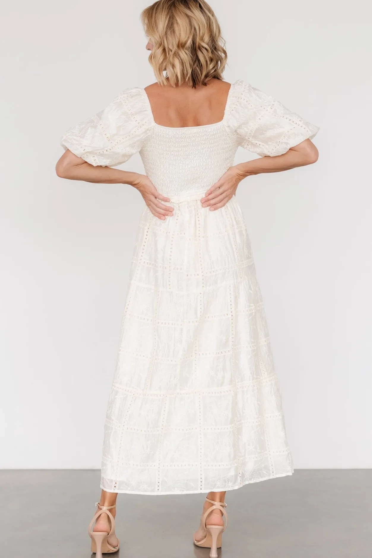 New Baltic Born Colin Eyelet Dress | Cream