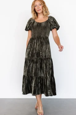 Hot Baltic Born Colleen Velvet Maxi Dress | Olive