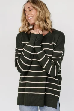 Outlet Baltic Born Colmar Striped Sweater | Pine + Cream Pine+Cream