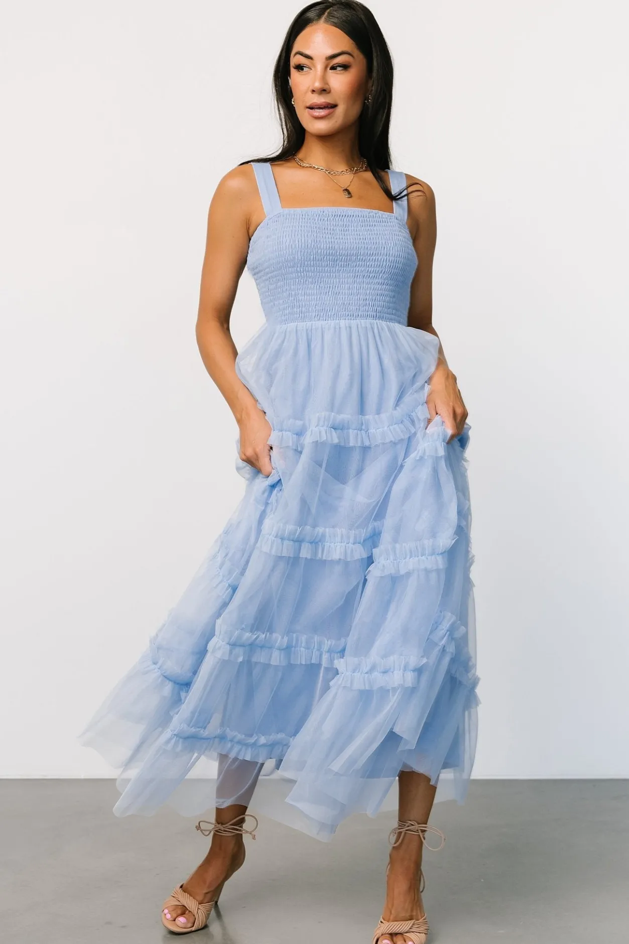 Sale Baltic Born Constance Tulle Maxi Dress | Light Blue LightBlue