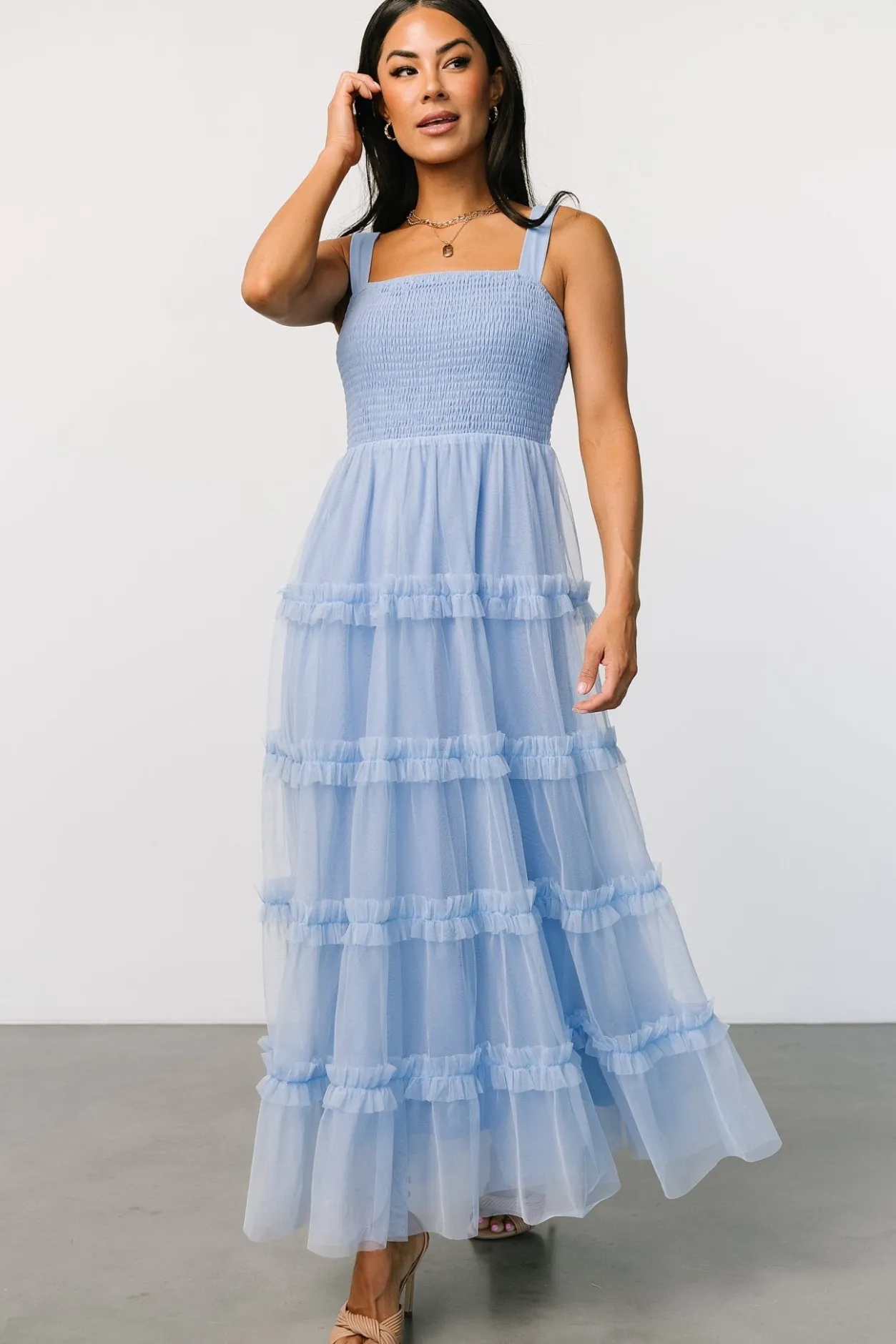 Sale Baltic Born Constance Tulle Maxi Dress | Light Blue LightBlue