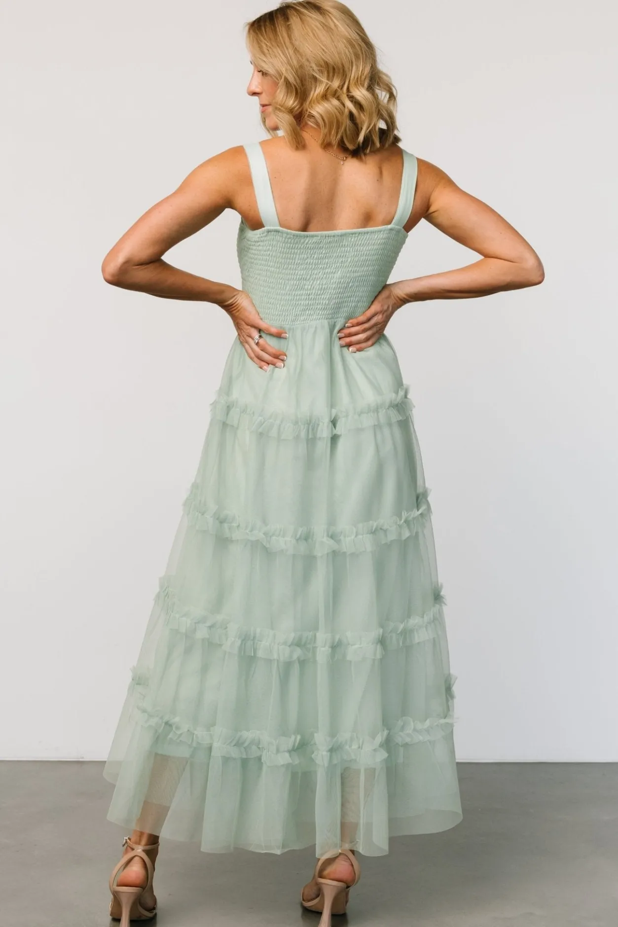 Online Baltic Born Constance Tulle Maxi Dress | Light Sage LightSage