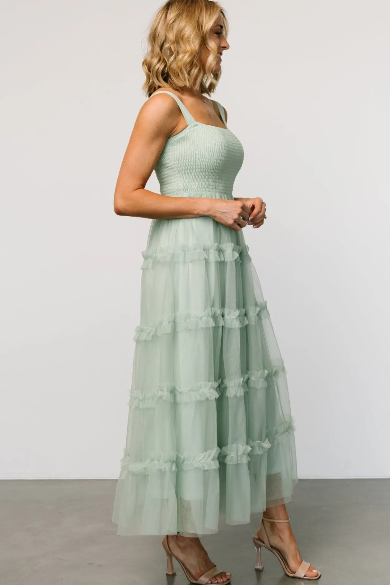 Online Baltic Born Constance Tulle Maxi Dress | Light Sage LightSage