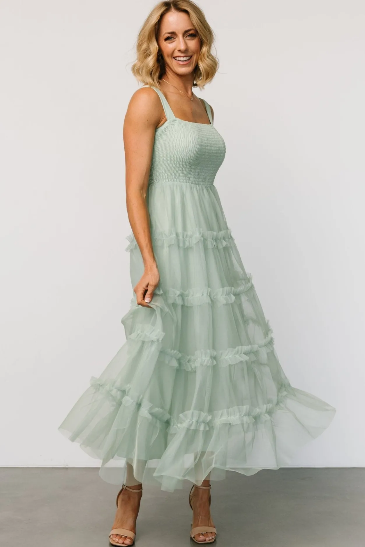 Online Baltic Born Constance Tulle Maxi Dress | Light Sage LightSage