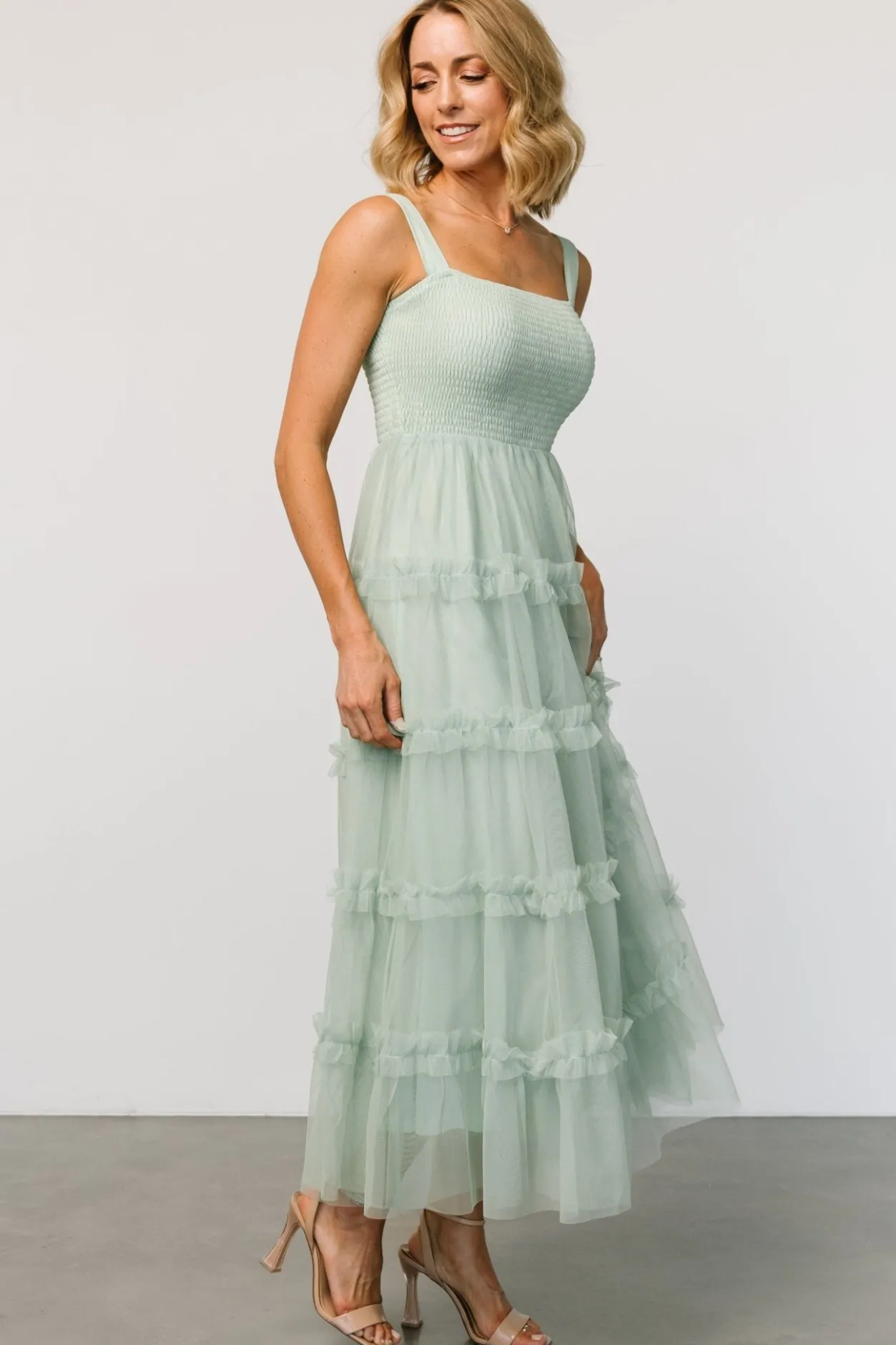 Online Baltic Born Constance Tulle Maxi Dress | Light Sage LightSage
