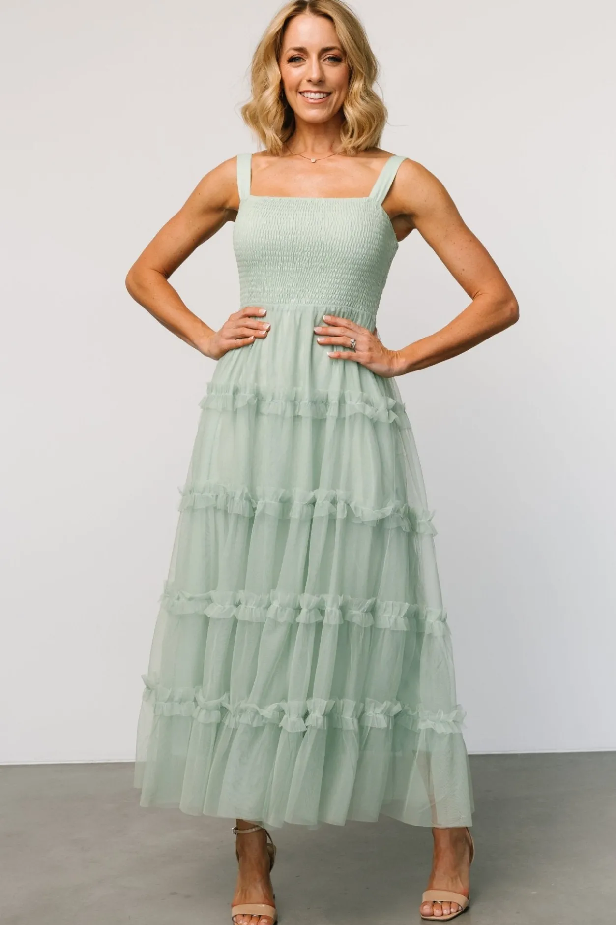 Online Baltic Born Constance Tulle Maxi Dress | Light Sage LightSage