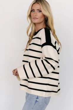 Online Baltic Born Conway Striped Sweater | Cream + Black Cream+Black