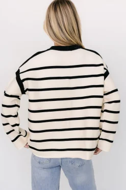 Online Baltic Born Conway Striped Sweater | Cream + Black Cream+Black