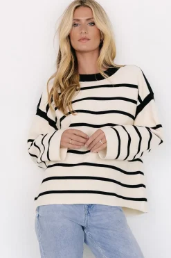 Online Baltic Born Conway Striped Sweater | Cream + Black Cream+Black