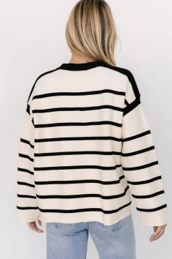 Online Baltic Born Conway Striped Sweater | Cream + Black Cream+Black