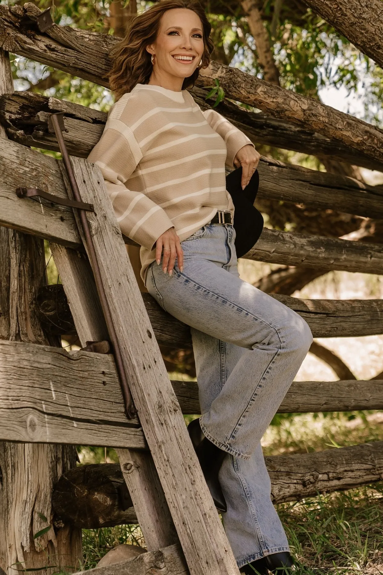 Outlet Baltic Born Conway Striped Sweater | Natural