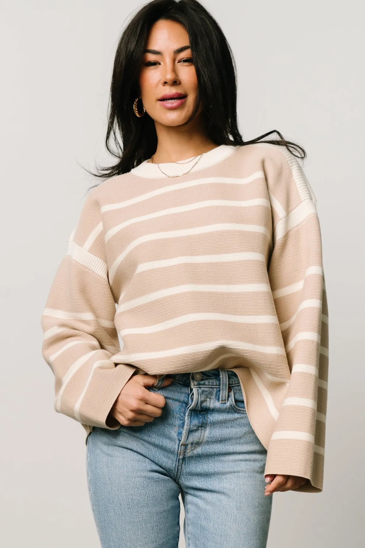 Outlet Baltic Born Conway Striped Sweater | Natural