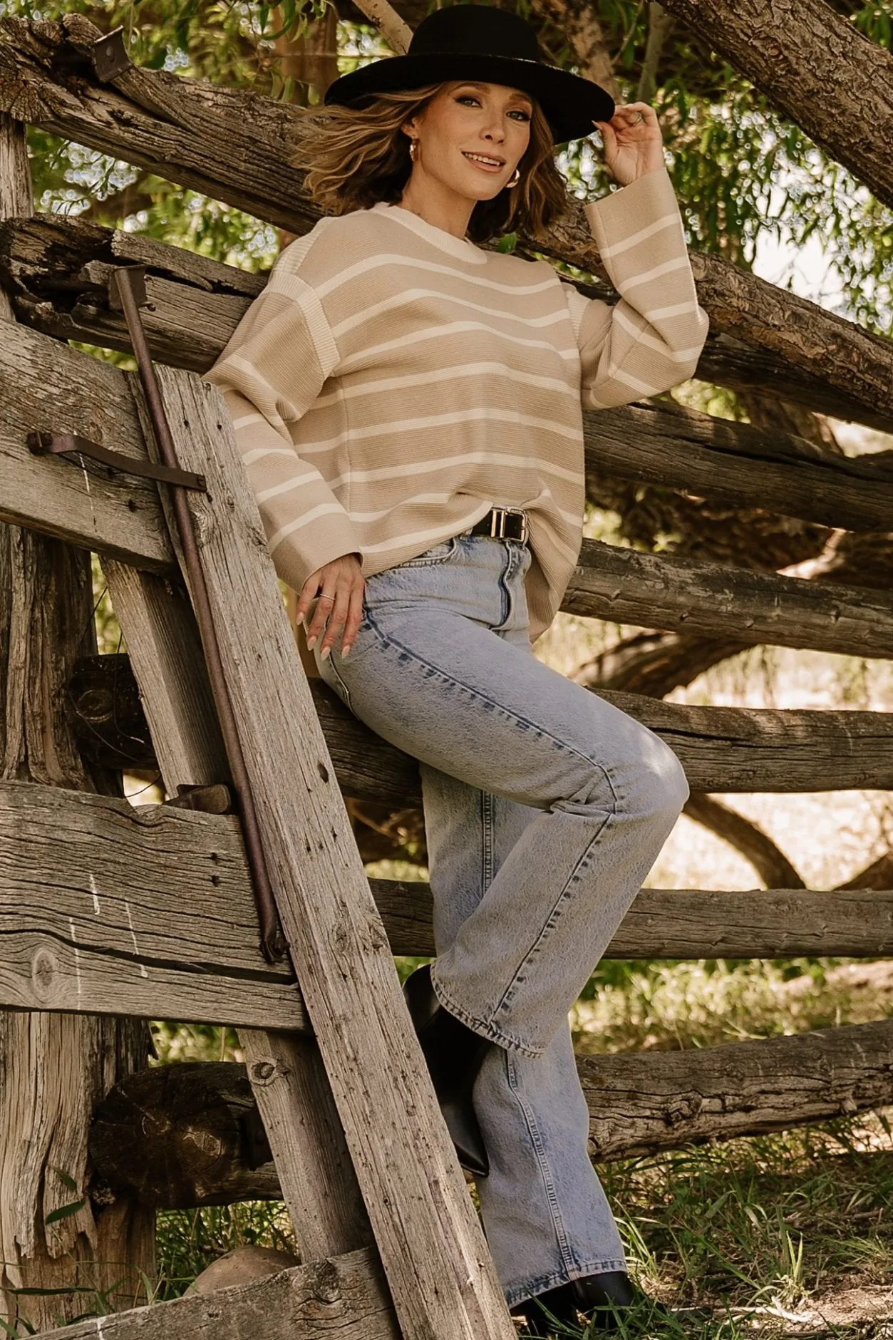 Outlet Baltic Born Conway Striped Sweater | Natural