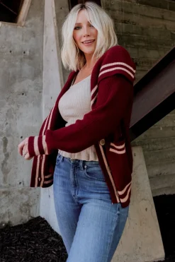 Online Baltic Born Corbett Knit Cardigan | Burgundy