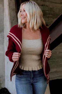 Online Baltic Born Corbett Knit Cardigan | Burgundy