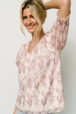 Online Baltic Born Cordova Top | Beige + Mauve Floral Beige+MauveFloral
