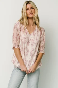 Online Baltic Born Cordova Top | Beige + Mauve Floral Beige+MauveFloral