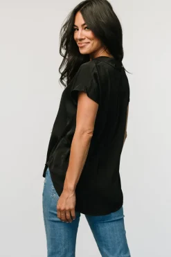 New Baltic Born Corey Button Top | Black