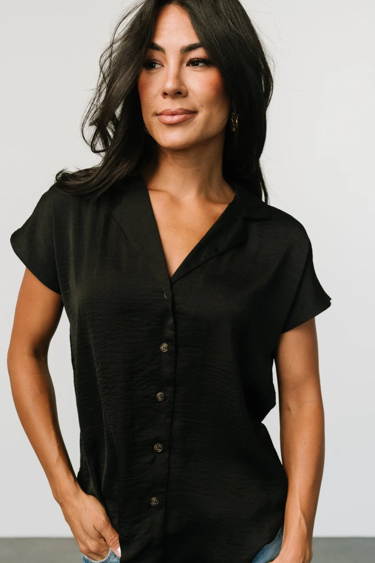 New Baltic Born Corey Button Top | Black