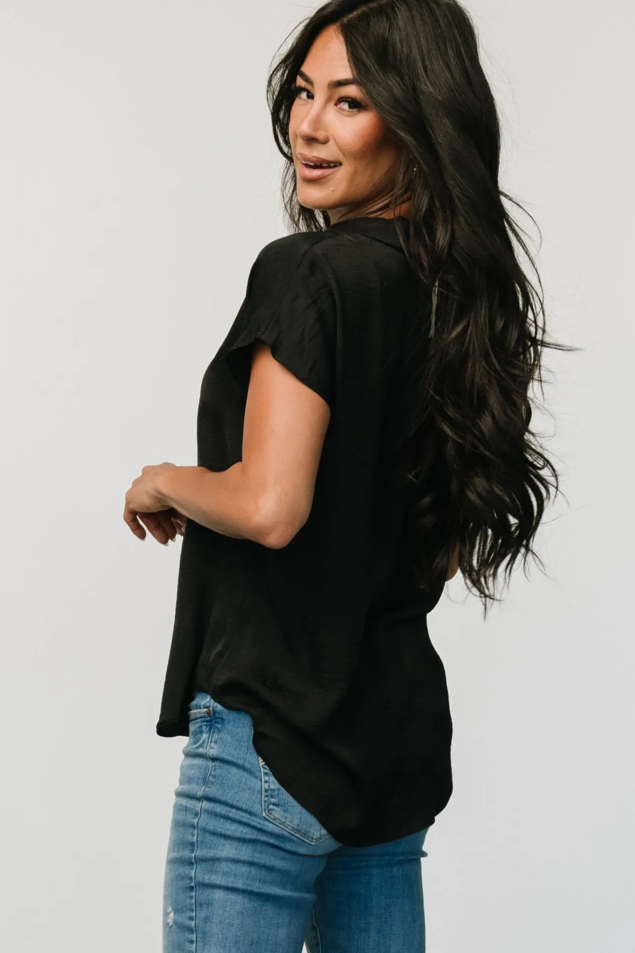 New Baltic Born Corey Button Top | Black