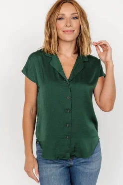 Fashion Baltic Born Corey Button Top | Hunter Green HunterGreen