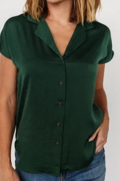 Fashion Baltic Born Corey Button Top | Hunter Green HunterGreen