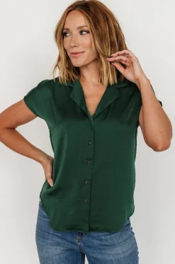 Fashion Baltic Born Corey Button Top | Hunter Green HunterGreen