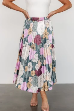Fashion Baltic Born Cori Pleated Skirt | Vintage Teal Floral VintageTealFloral